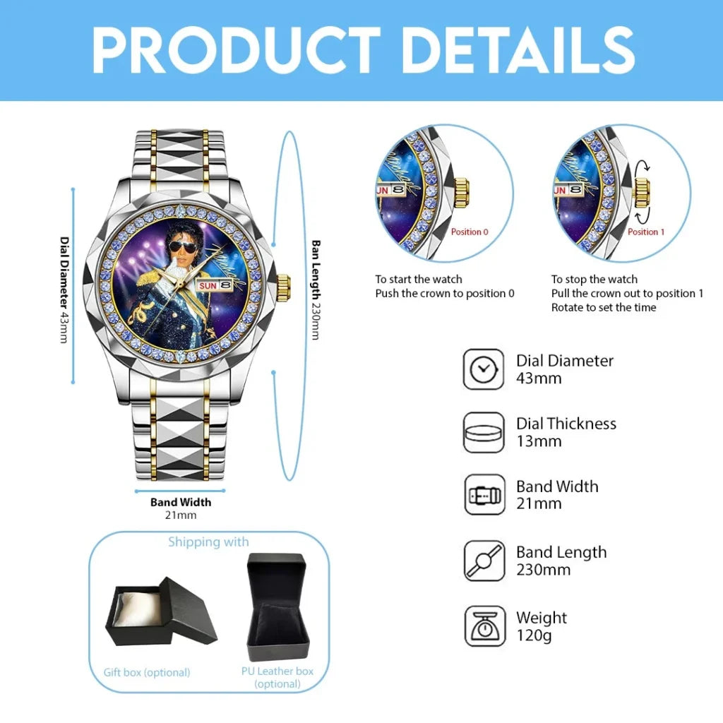 Michael Jackson Alloy Luxury Quartz Watch - HOATT20836