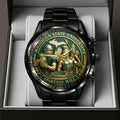 Michigan State Spartans Football Black Stainless Steel Watch - TANTN17942