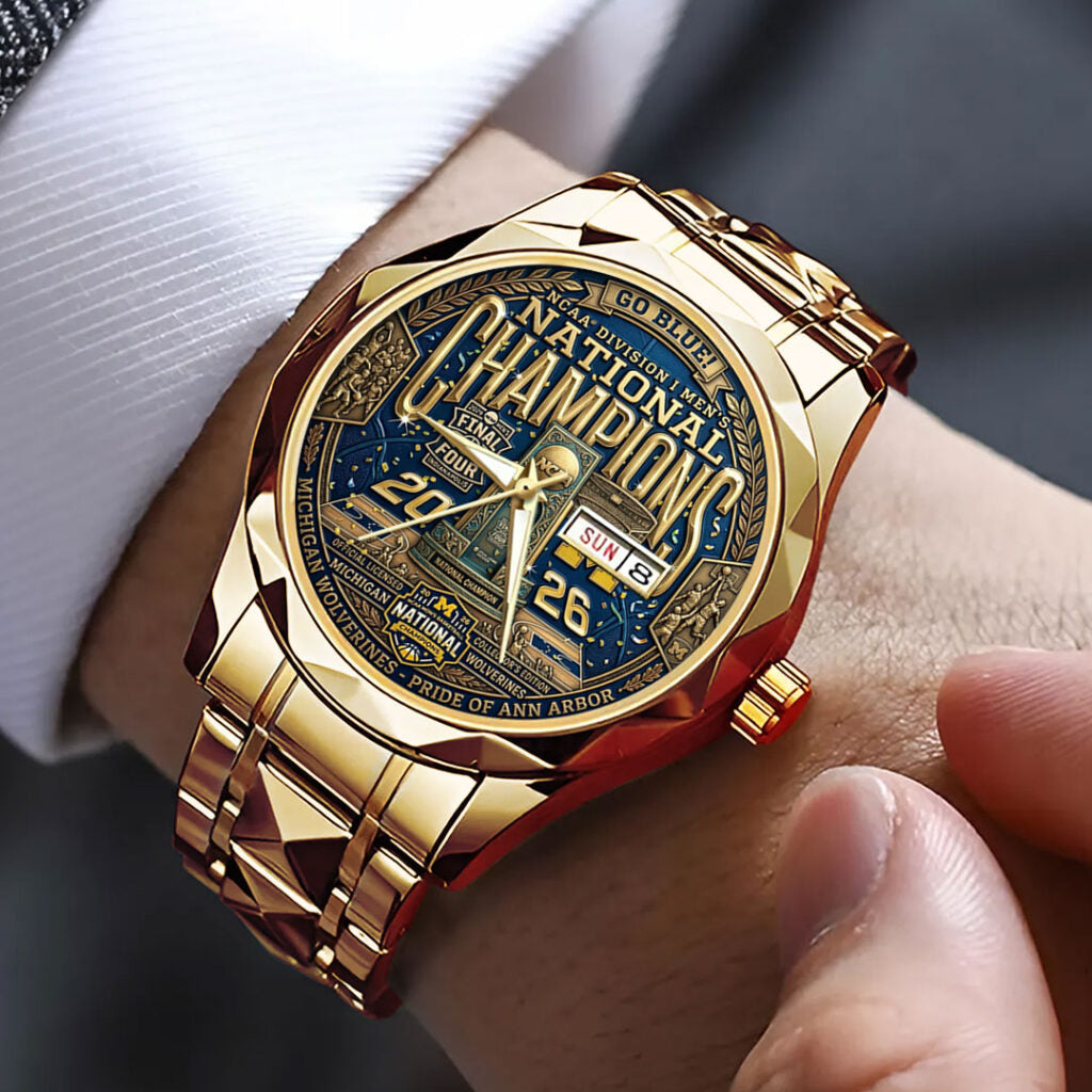 Michigan Wolverines 2026 Men's Basketball National Champions Alloy Luxury Quartz Watch - TANTN22358