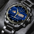 Montana State Bobcats Football 2025 National Champions Black Stainless Steel Watch - MAITM14745