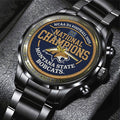 Montana State Bobcats Football 2025 National Champions Black Stainless Steel Watch - MAITM14718