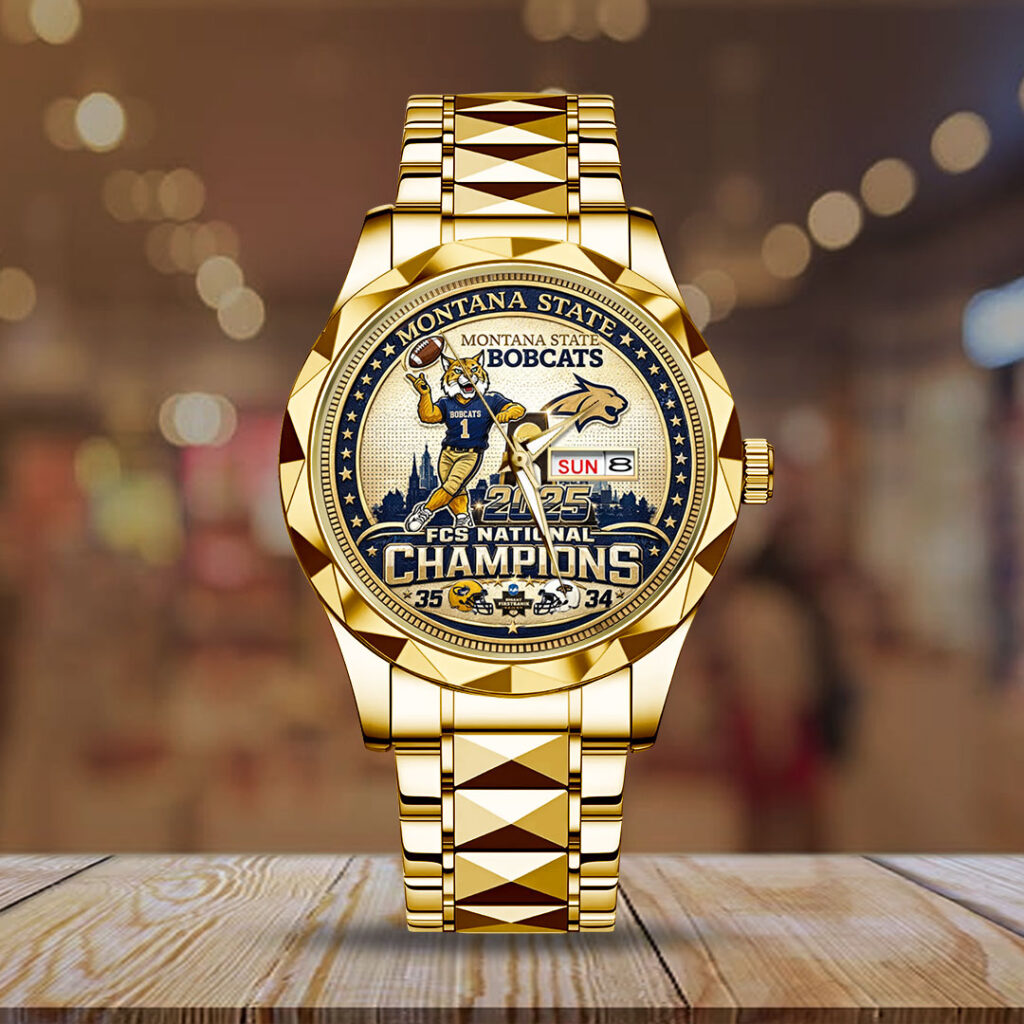 Montana State Bobcats Football Alloy Luxury Quartz Watch - TMTHU3559