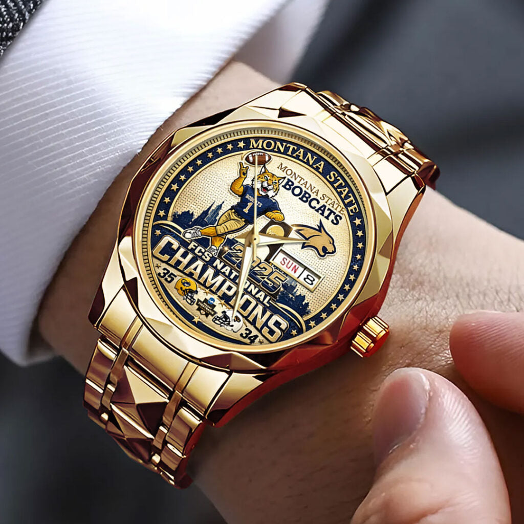 Montana State Bobcats Football Alloy Luxury Quartz Watch - TMTHU3559