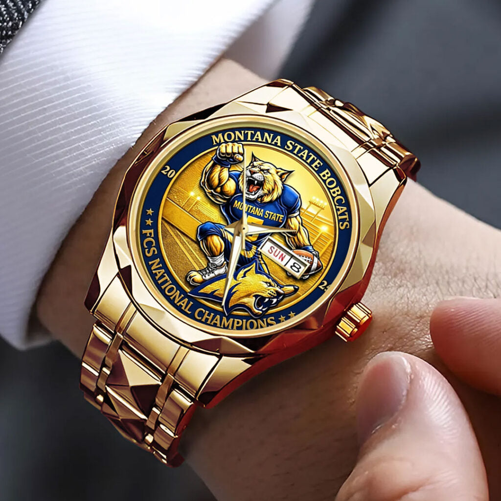 Montana State Bobcats Football Alloy Luxury Quartz Watch - TMTHU3561