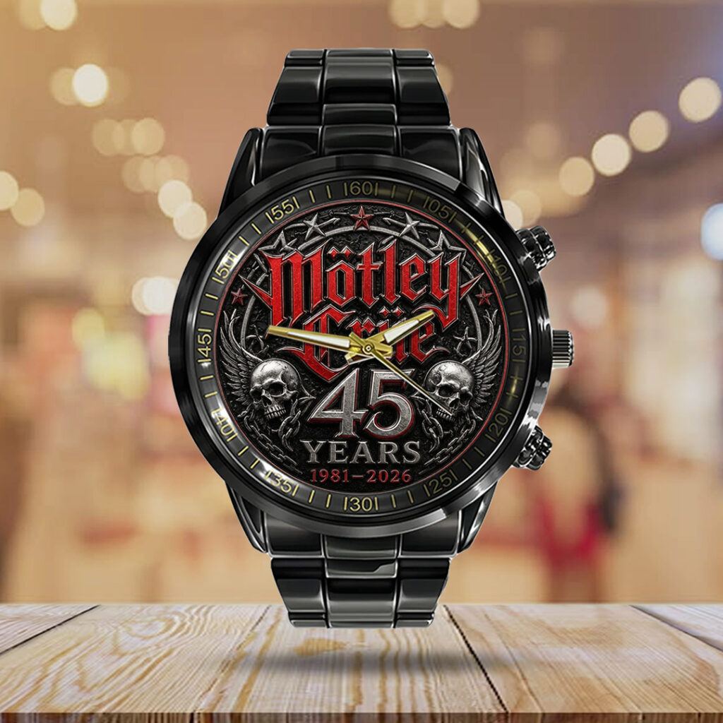 Mötley Crüe 45 Years Anniversary Black Stainless Steel Watch - TANTN24552