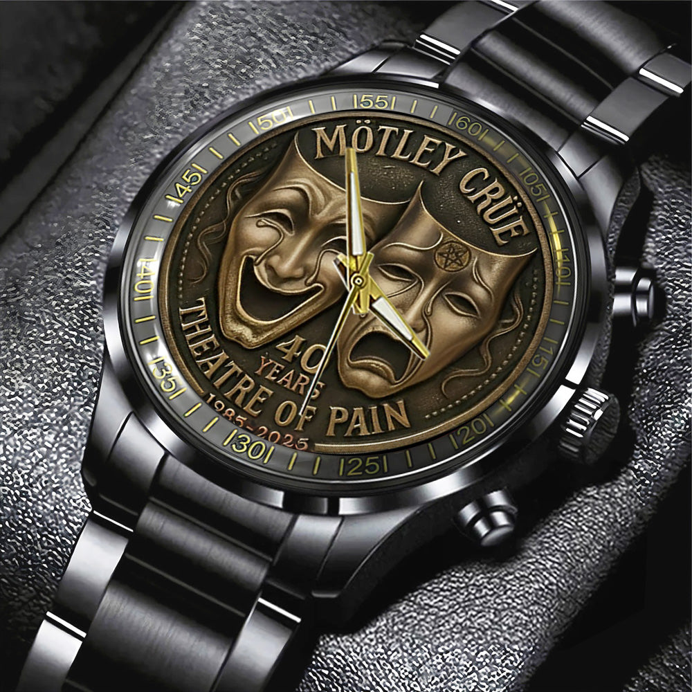 Mötley Crüe Theatre of Pain 40th Anniversary Black Stainless Steel Watch - TANTN18770