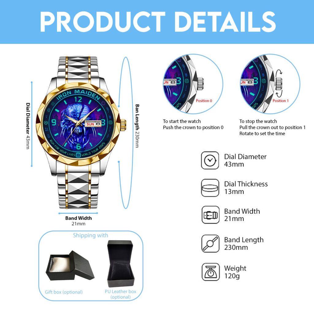 Iron Maiden Alloy Luxury Quartz Watch - NGHIAVT 3068