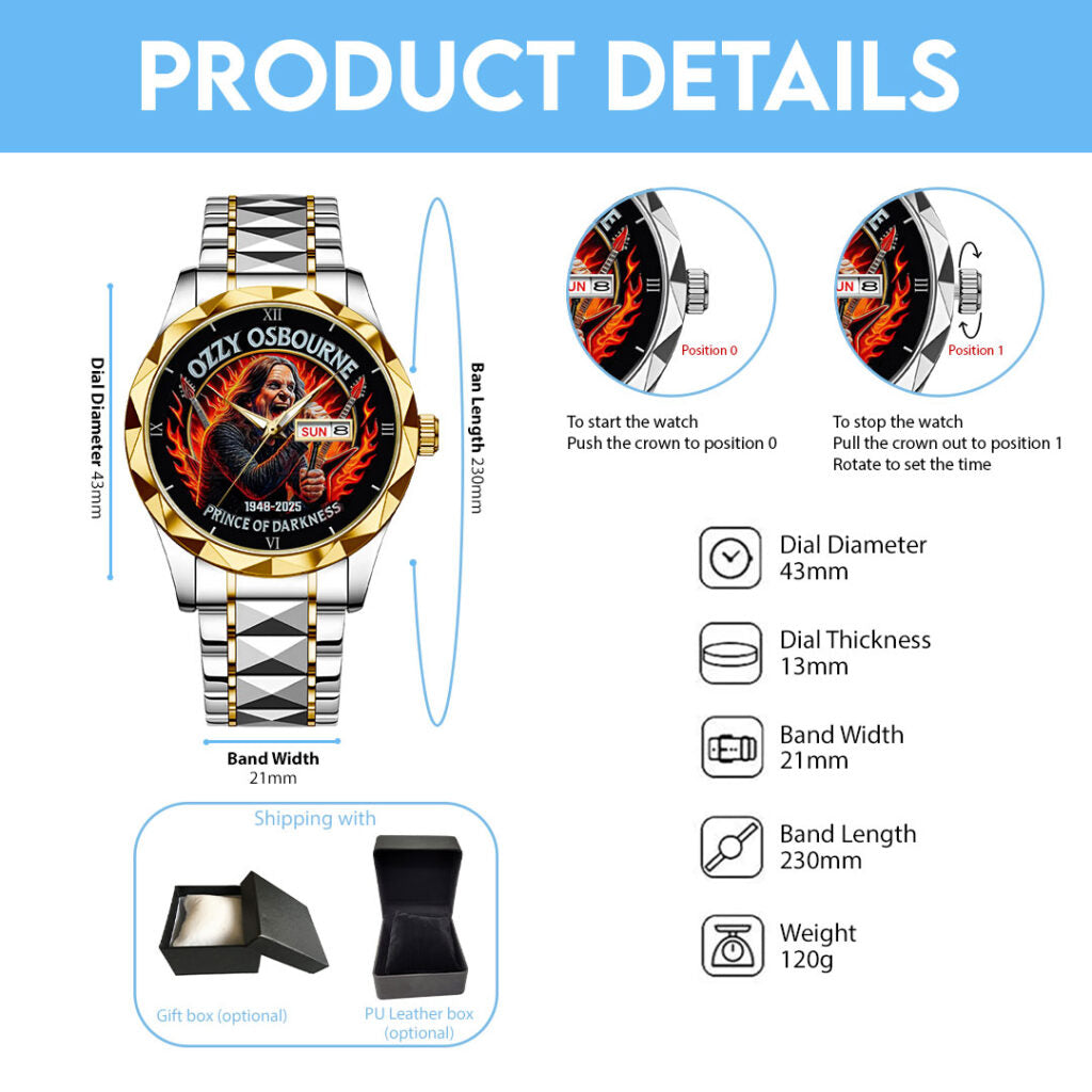 Ozzy Osbourne Alloy Luxury Quartz Watch - NGHIAVT 3295