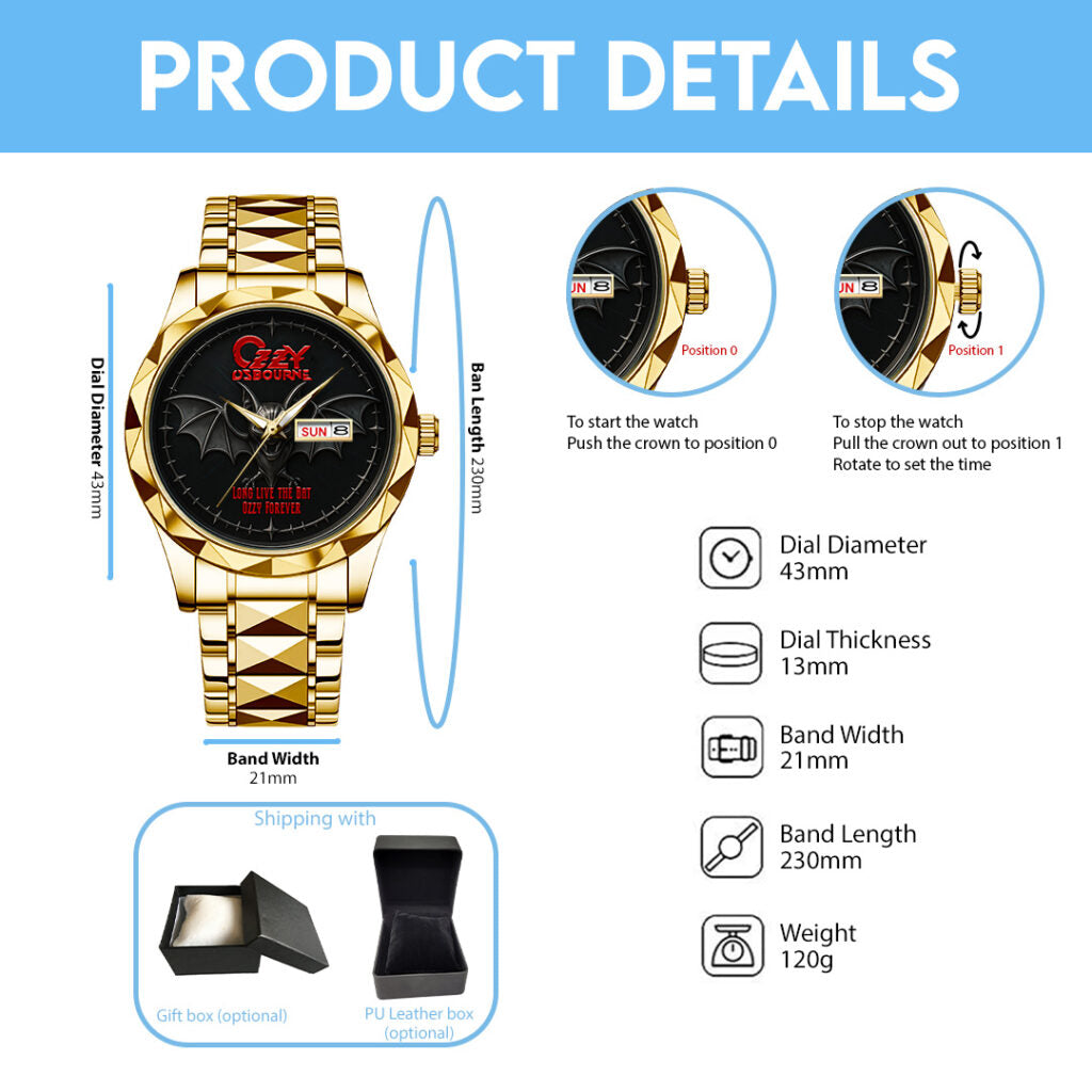 Ozzy Osbourne Alloy Luxury Quartz Watch - NGHIAVT 3299