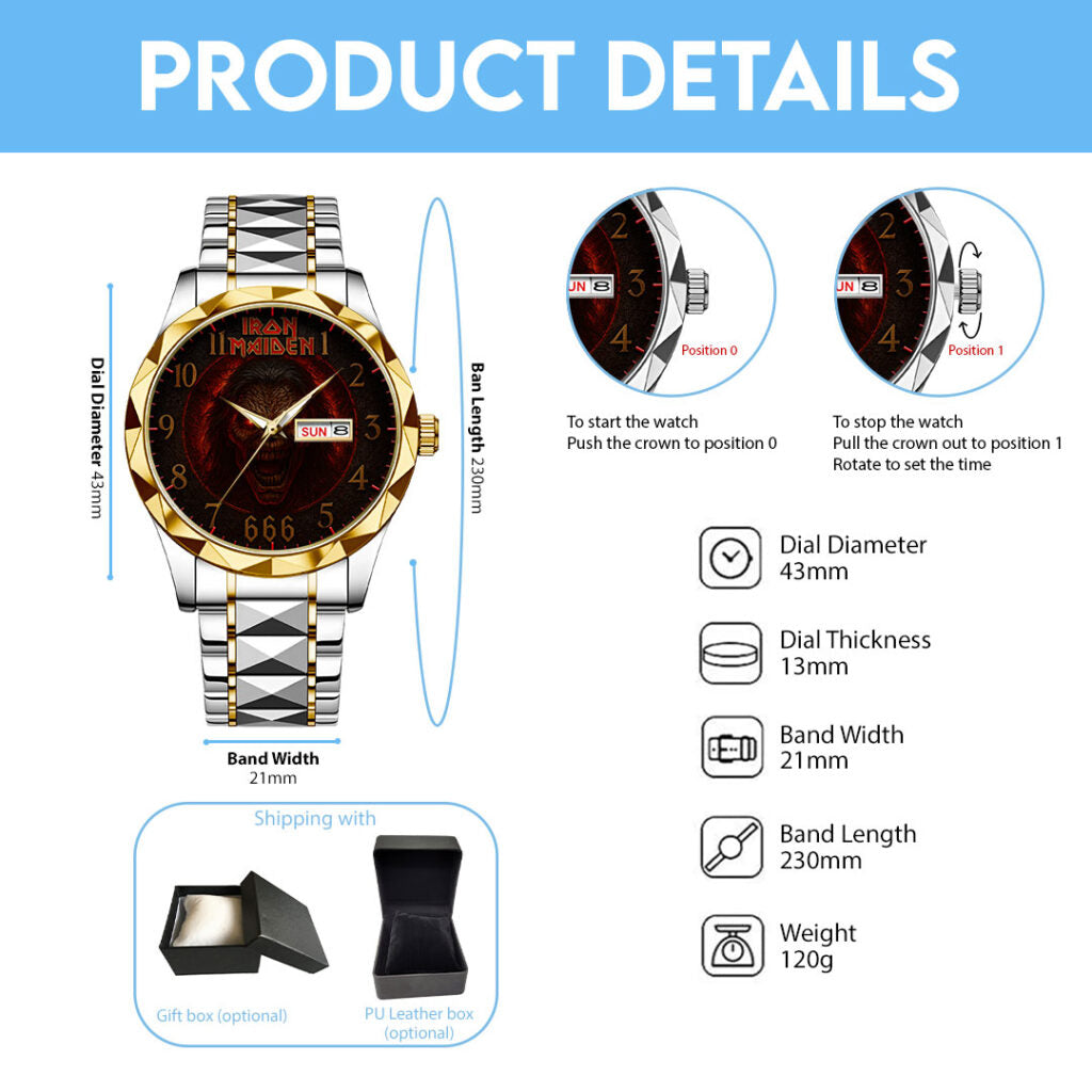 Iron Maiden Alloy Luxury Quartz Watch - NGHIAVT 3453