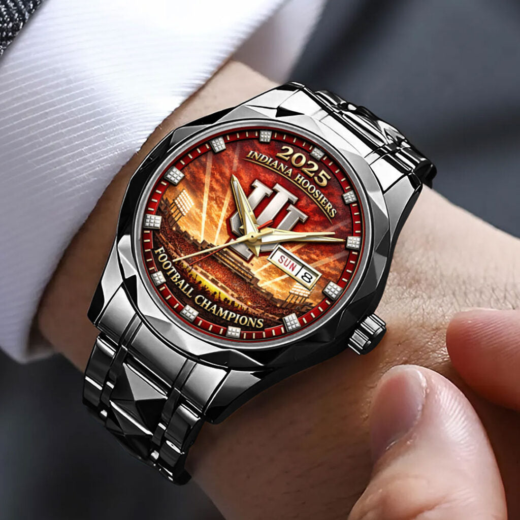 Indiana Hoosiers Football Alloy Luxury Quartz Watch - NGHIAVT6013