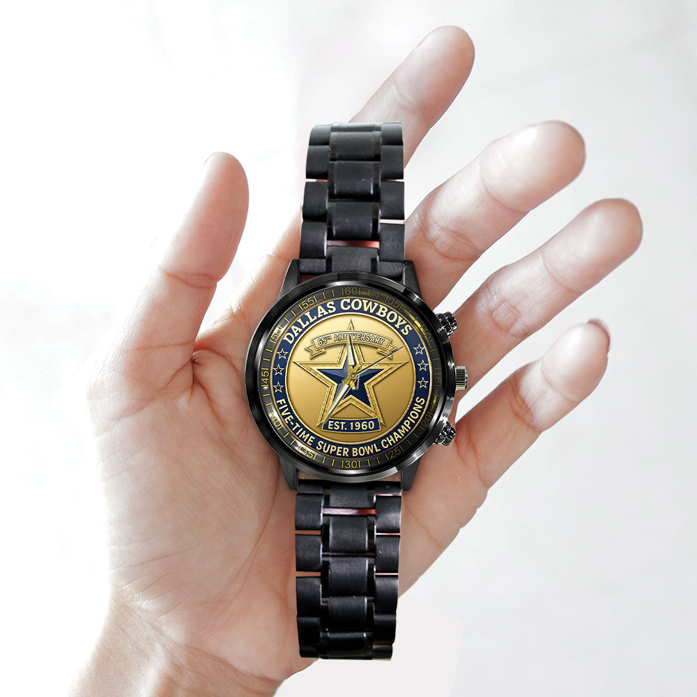 Dallas Cowboys Black Stainless Steel Watch - NGHIAVT6181