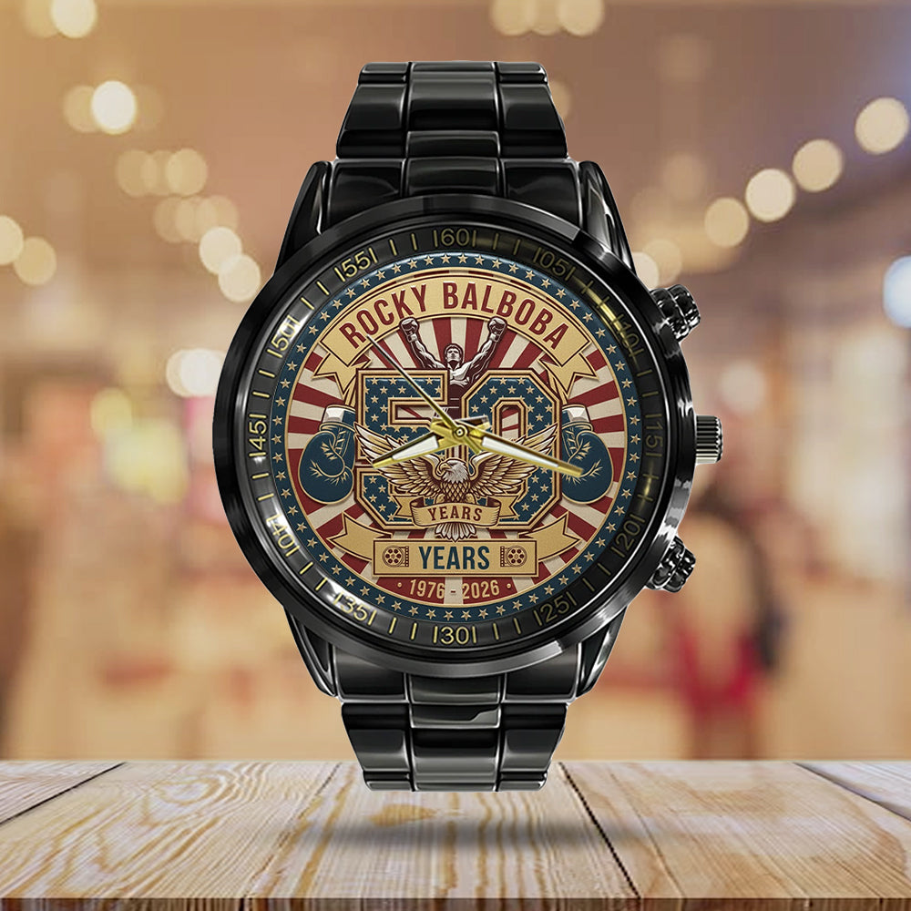 Rocky Balboa 50th Anniversary Black Stainless Steel Watch - NGHIAVT9230