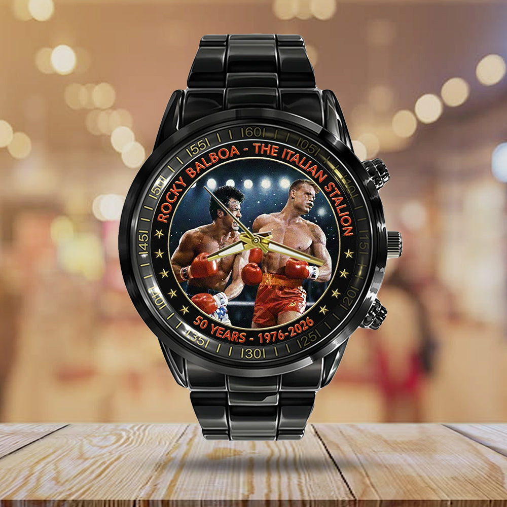 Rocky Balboa 50th Anniversary Black Stainless Steel Watch - NGHIAVT9277