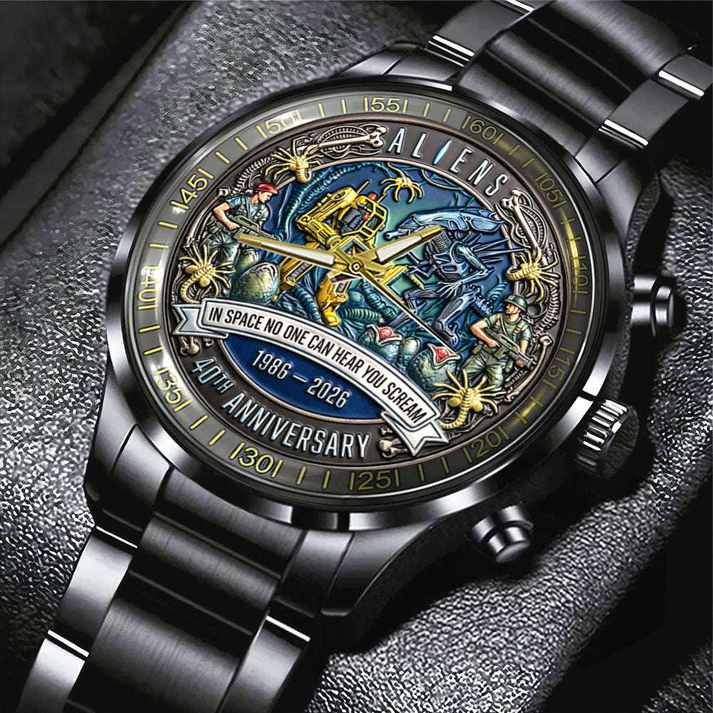 Aliens 40th Anniversary Black Stainless Steel Watch - NGHIAVT9306