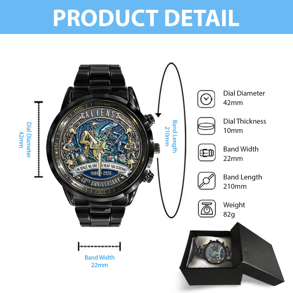 Aliens 40th Anniversary Black Stainless Steel Watch - NGHIAVT9306