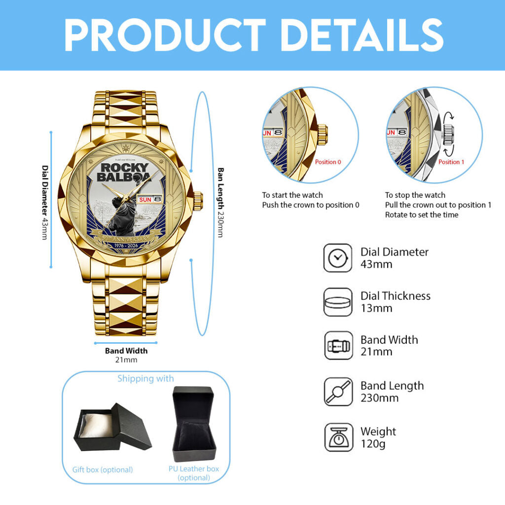 Rocky 50th Anniversary Alloy Luxury Quartz Watch - NGHIAVT9337