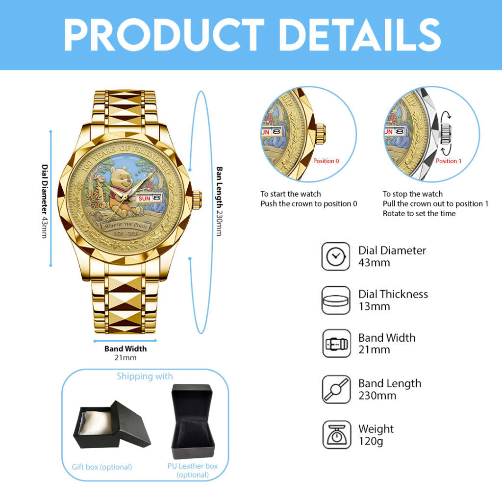 Winnie-the-Pooh 100th Anniversary Alloy Luxury Quartz Watch - NGHIAVT9355