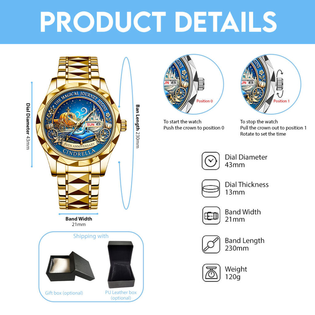 Cinderella 1950-2025 75th Anniversary Alloy Luxury Quartz Watch -  NGHIAVT9415