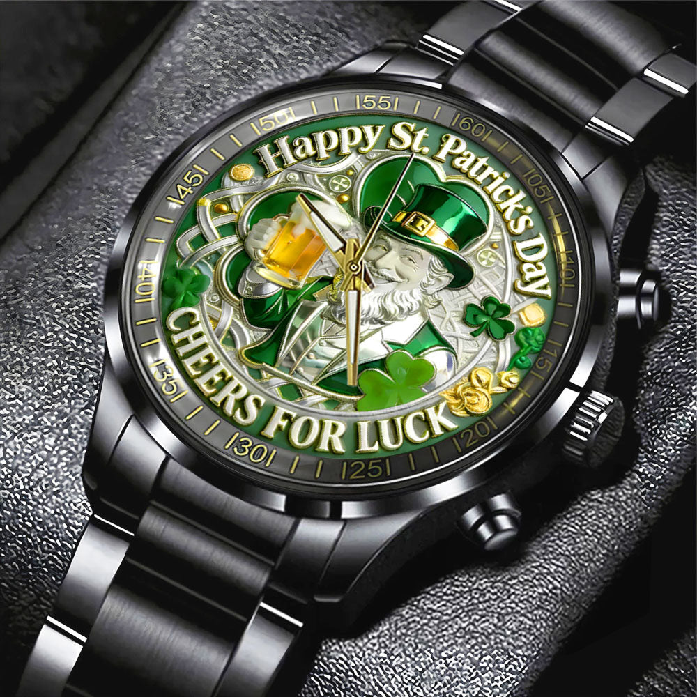 St. Patrick’s Day Black Stainless Steel Watch - NGHIAVT9435