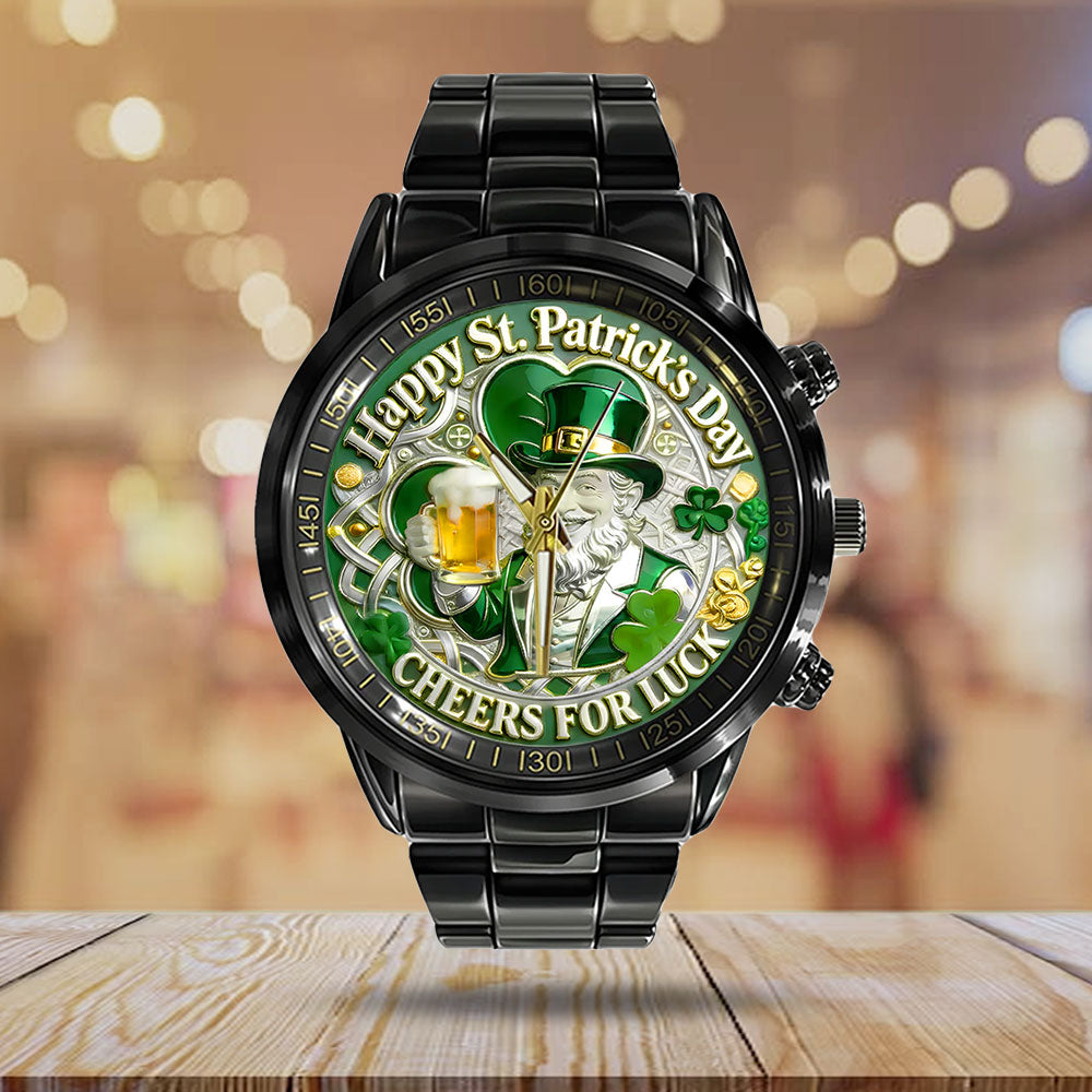 St. Patrick’s Day Black Stainless Steel Watch - NGHIAVT9435