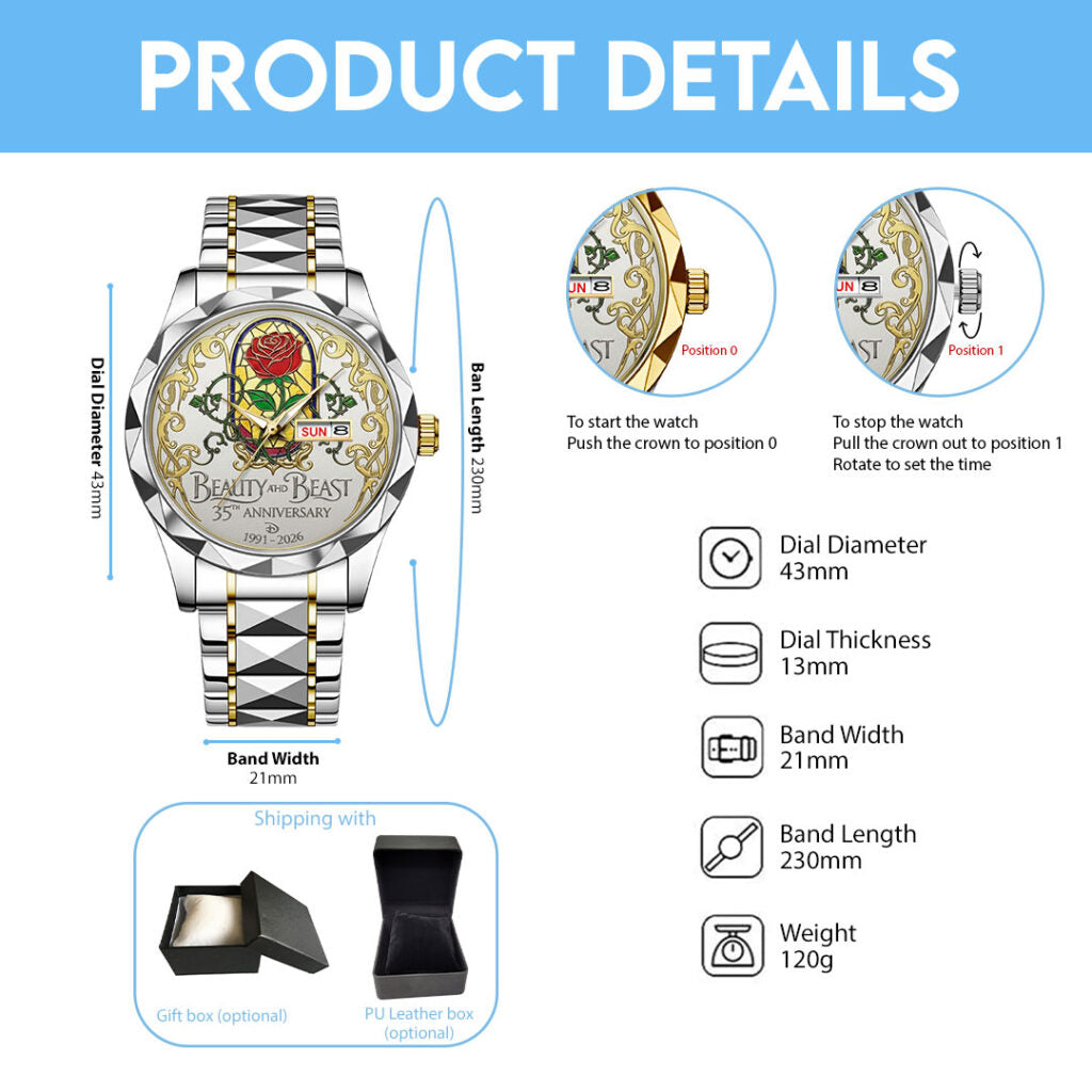 Beauty And The Beast 35th Anniversary Alloy Luxury Quartz Watch - NGHIAVT9454