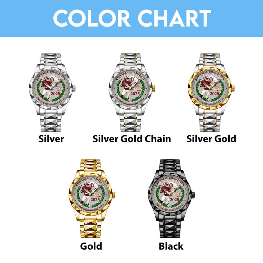 Indiana Hoosiers Football 2025 National Championship Alloy Luxury Quartz Watch - NGHIAVT9497