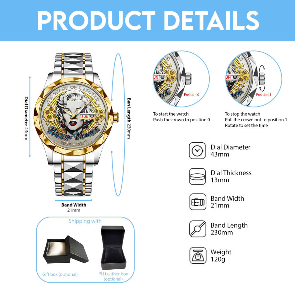 Marilyn Monroe 100th Anniversary Alloy Luxury Quartz Watch - NGHIAVT9574