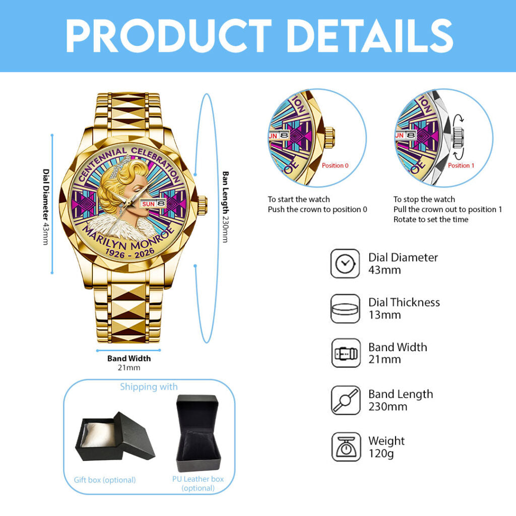 Marilyn Monroe 100th Anniversary Alloy Luxury Quartz Watch - NGHIAVT9575