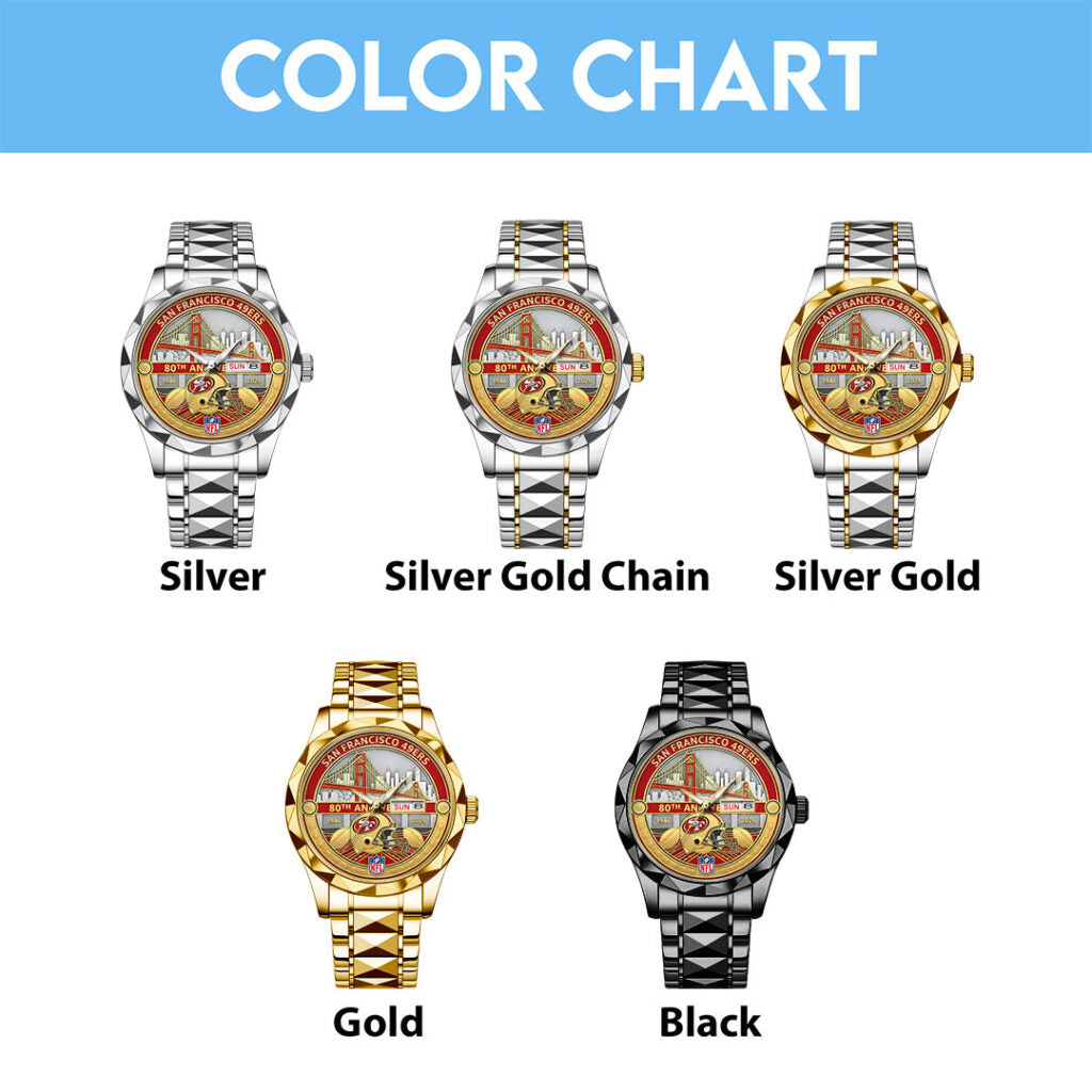 San Francisco 49ers 80th Anniversary Alloy Luxury Quartz Watch - NGHIAVT9625
