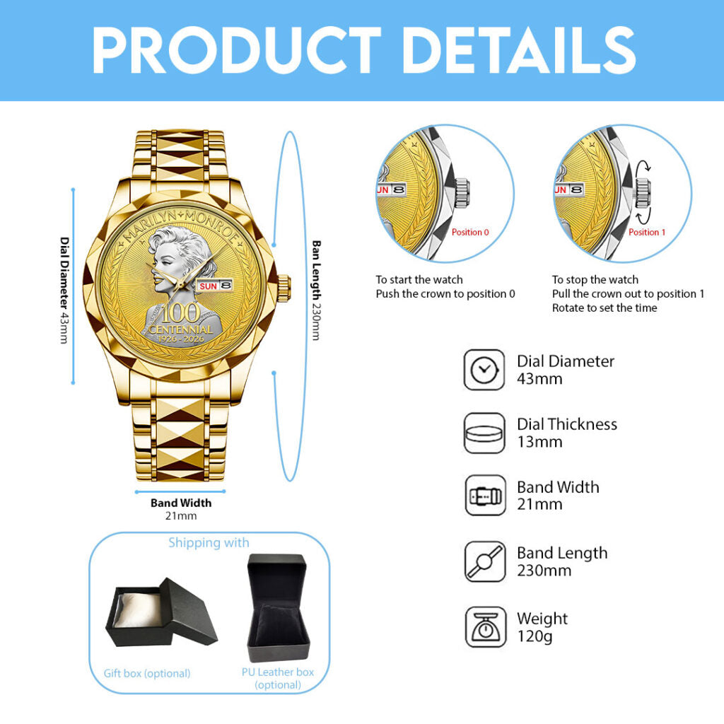 Marilyn Monroe 100th Anniversary Alloy Luxury Quartz Watch - NGHIAVT9647