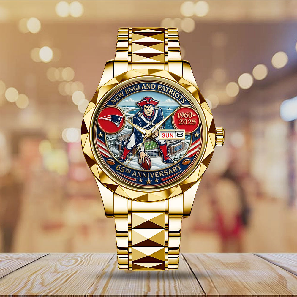 New England Patriots 65th Anniversary Alloy Luxury Quartz Watch - MAITM14414