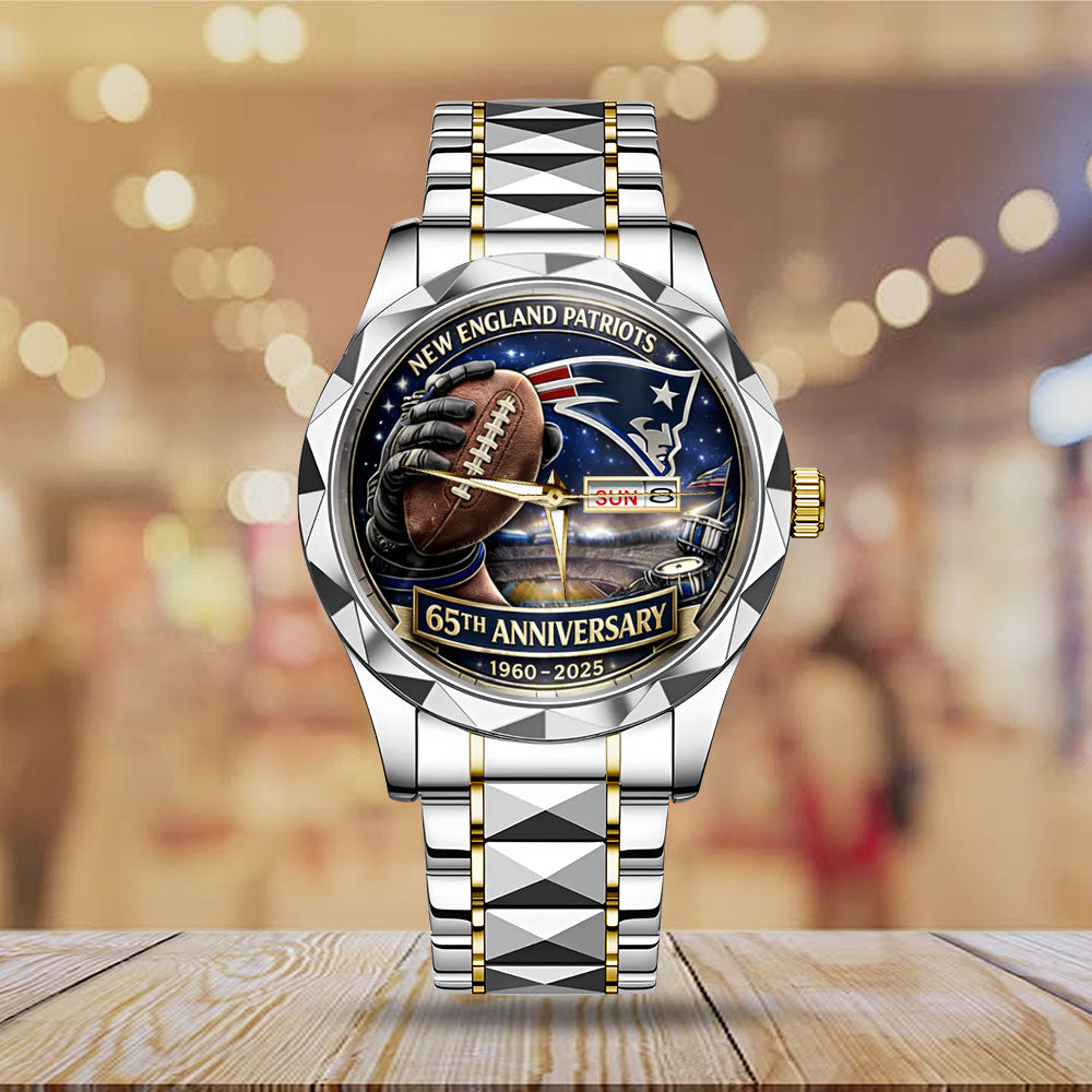 New England Patriots 65th Anniversary Alloy Luxury Quartz Watch - MAITM14513