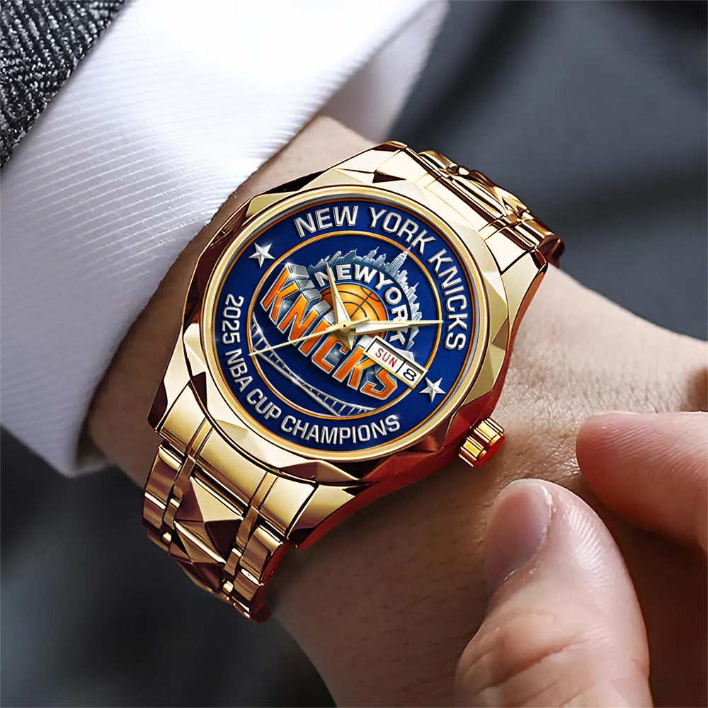 New York Knicks 2025 NBA Cup Champions Alloy Luxury Quartz Watch - TMTHU2901