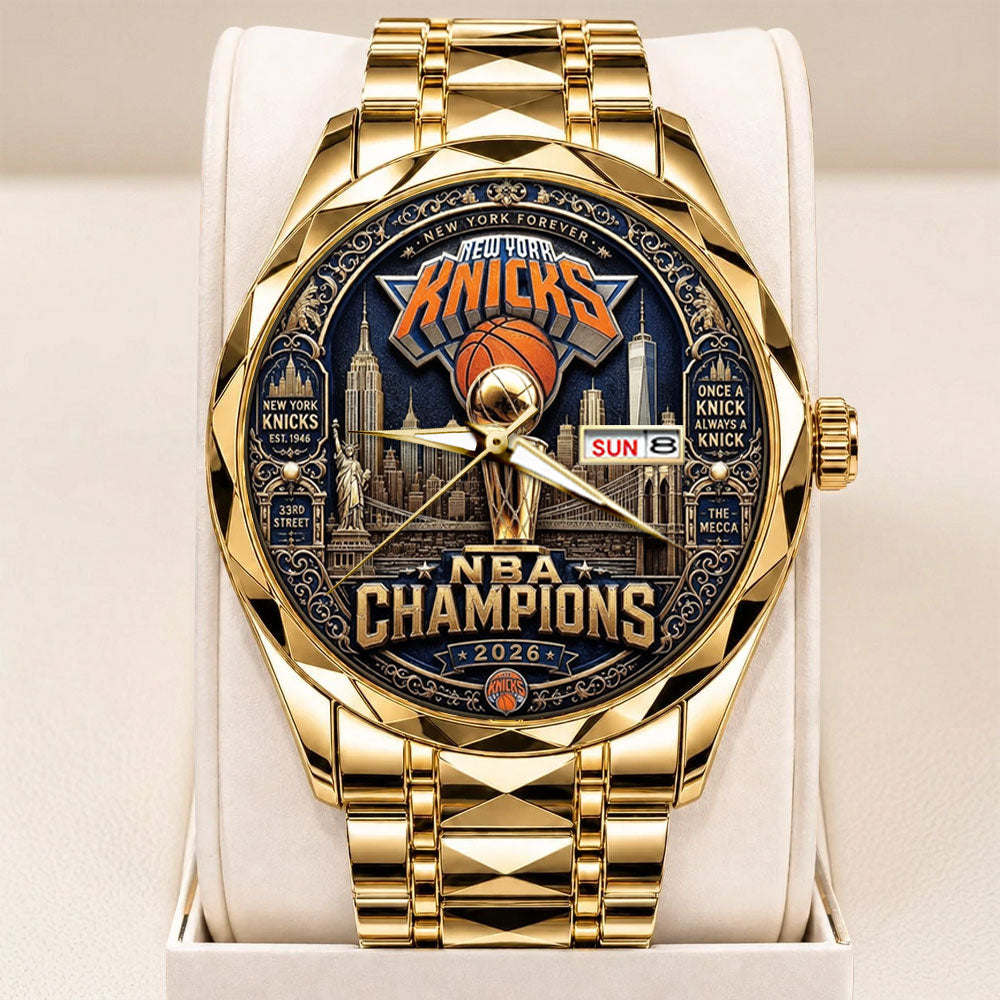 New York Knicks NBA Finals Champions 2026 Alloy Luxury Quartz Watch - TANTN24140
