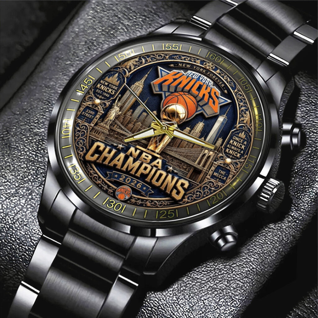 New York Knicks NBA Finals Champions 2026 Black Stainless Steel Watch - TANTN24141