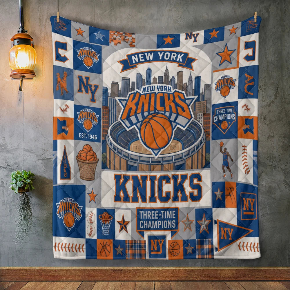 New York Knicks Quilt Blanket - TMTHU8818