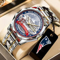 New England Patriots 2025 AFC Champions Alloy Luxury Quartz Watch - TANTN20686