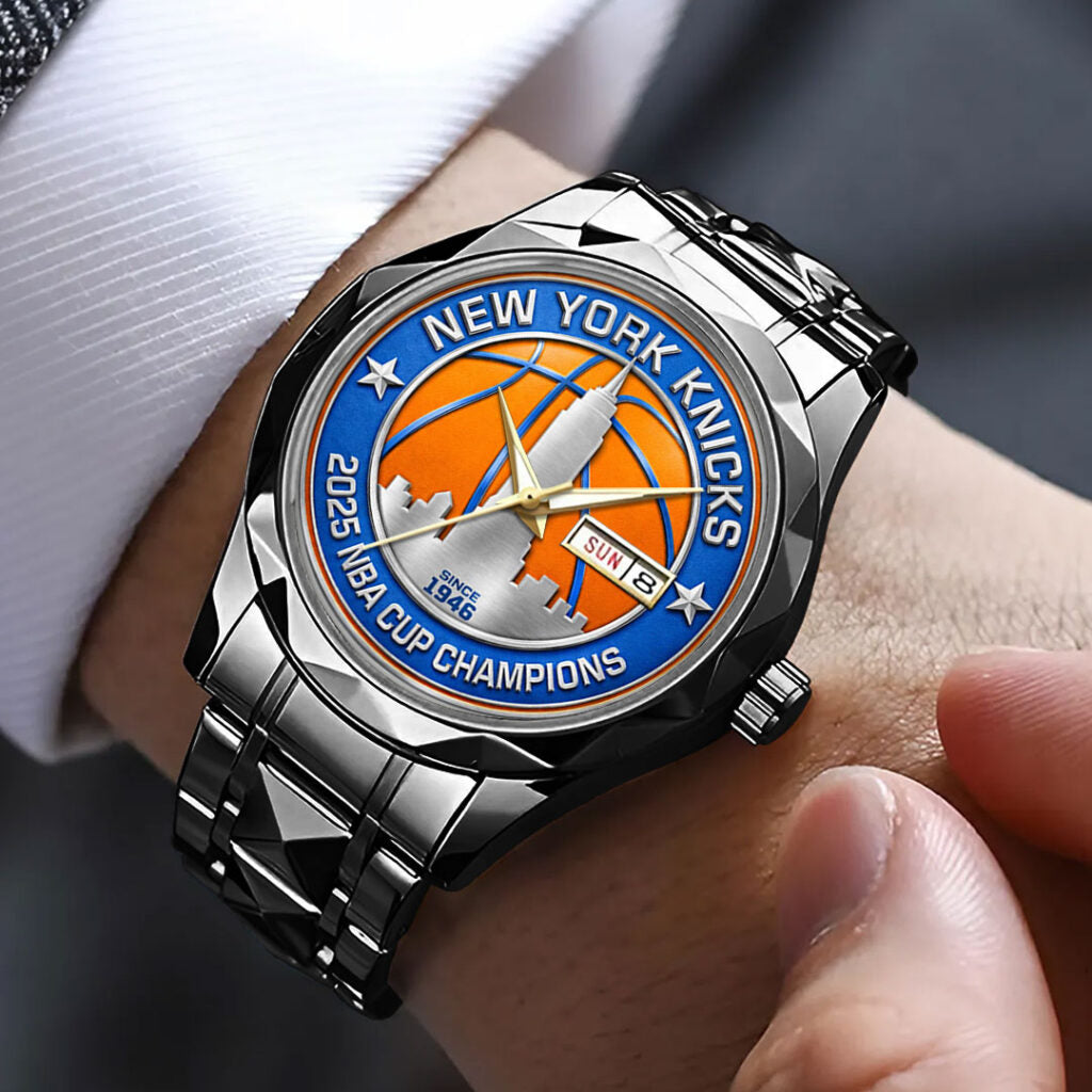 New York Knicks 2025 NBA Cup Champions Alloy Luxury Quartz Watch - TMTHU2718