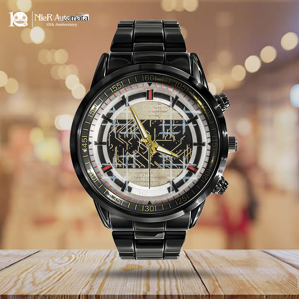 Nier: Automata 10th Anniversary Black Stainless Steel Watch - GNE7477