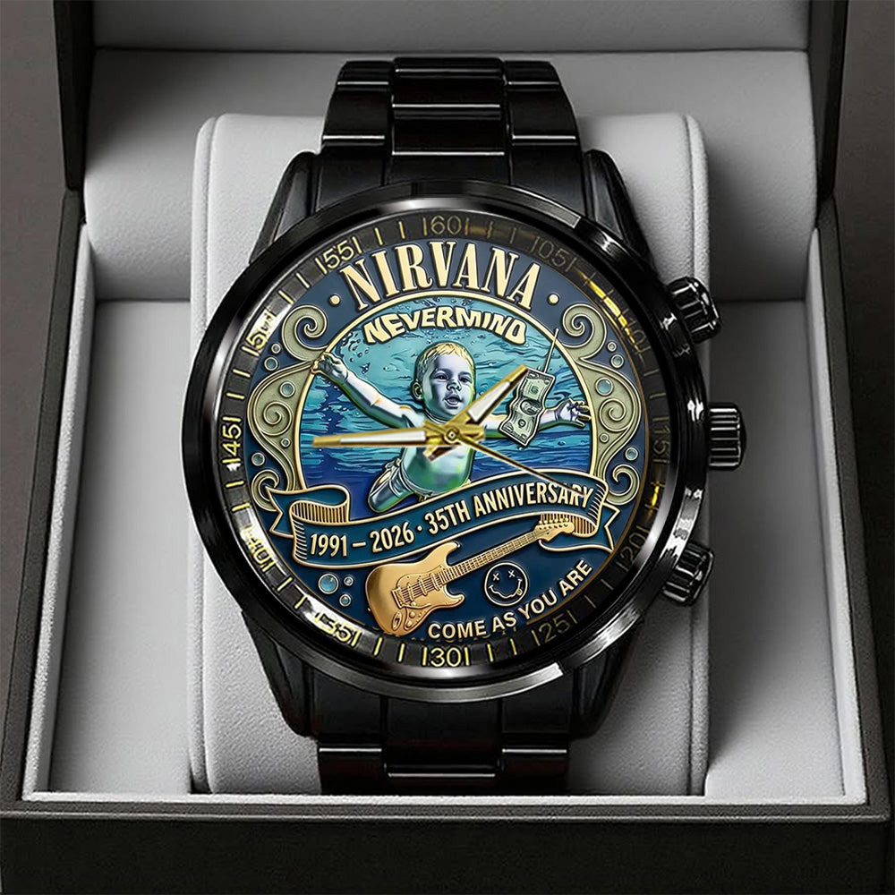 Nirvana x Nevermind 35th Anniversary Black Stainless Steel Watch - TANTN20047