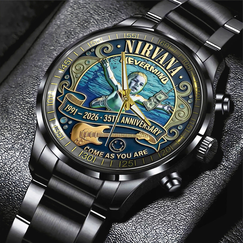 Nirvana x Nevermind 35th Anniversary Black Stainless Steel Watch - TANTN20047