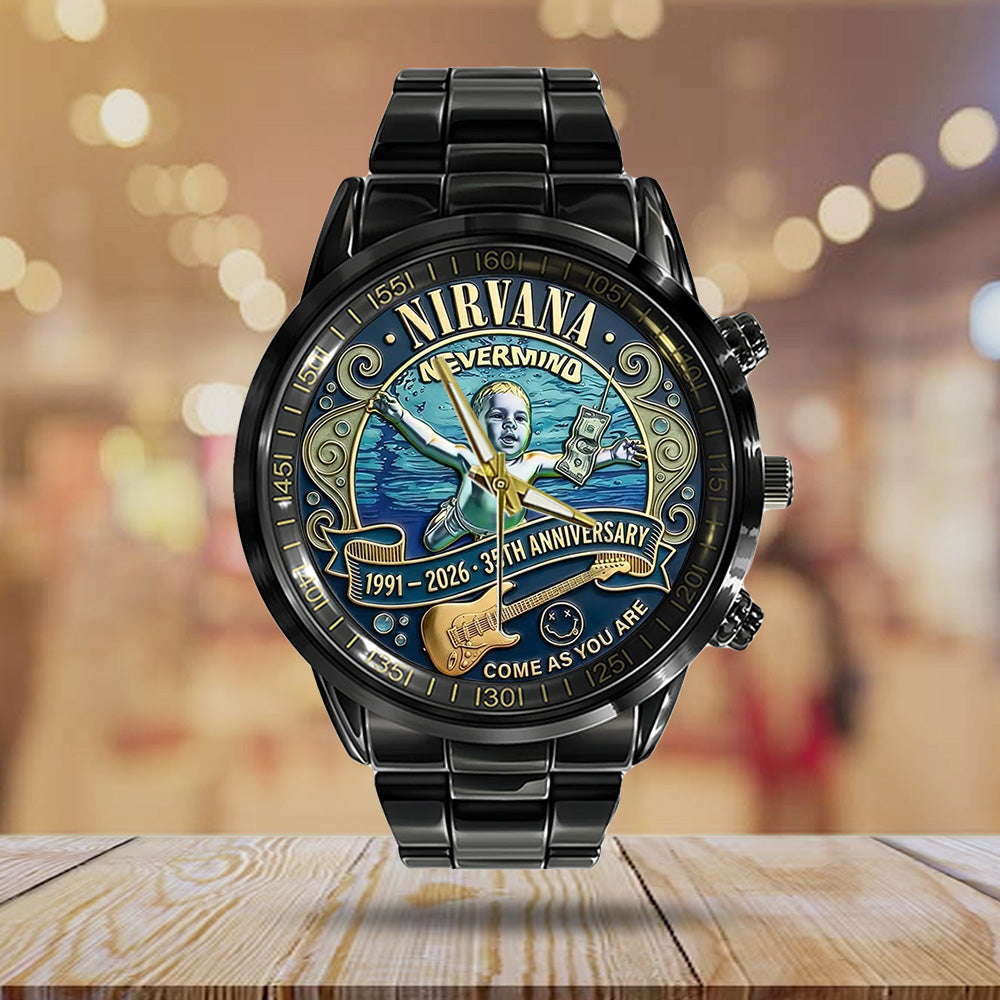 Nirvana x Nevermind 35th Anniversary Black Stainless Steel Watch - TANTN20047