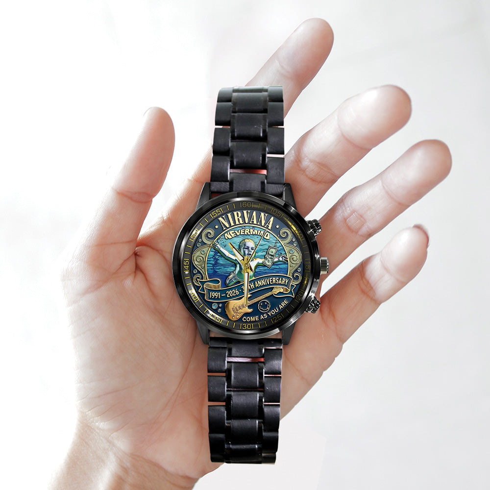 Nirvana x Nevermind 35th Anniversary Black Stainless Steel Watch - TANTN20047