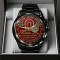 Ohio State Buckeyes Football Black Stainless Steel Watch - TANTN17994