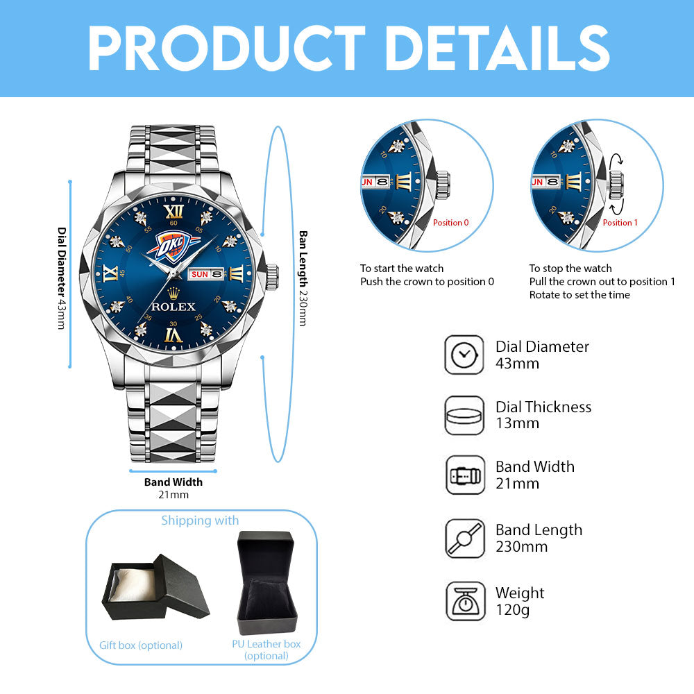 Oklahoma City Thunder 2025 NBA Champions x Rolex Alloy Luxury Quartz Watch - MAITM 11912