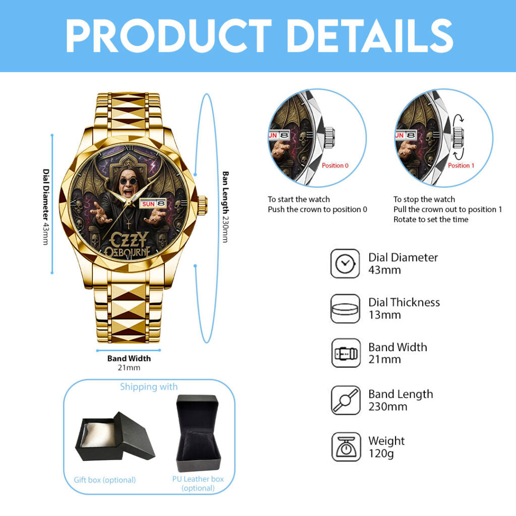 Ozzy Osbourne Alloy Luxury Quartz Watch - GNE4493