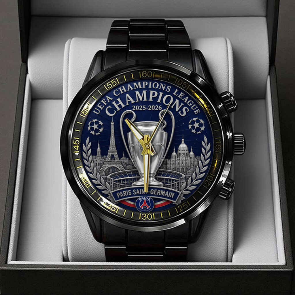 Paris Saint-Germain Champions of Europe 25/26 Black Stainless Steel Watch - TANTN23305