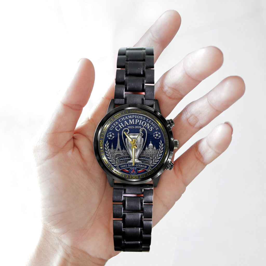 Paris Saint-Germain Champions of Europe 25/26 Black Stainless Steel Watch - TANTN23305