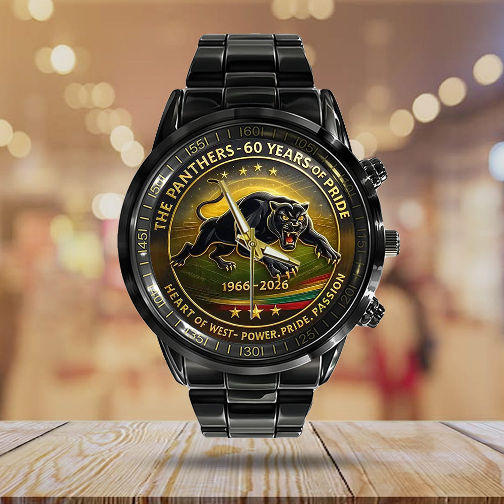 Penrith Panthers 60th Anniversary Black Stainless Steel Watch - TANTN17671
